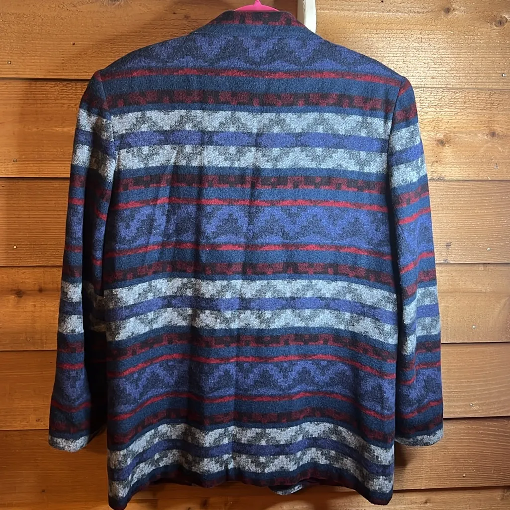 Casablanca Vintage Southwestern Cowgirl Blazer Jacket Coat Wool Aztec L Button - Image 2
