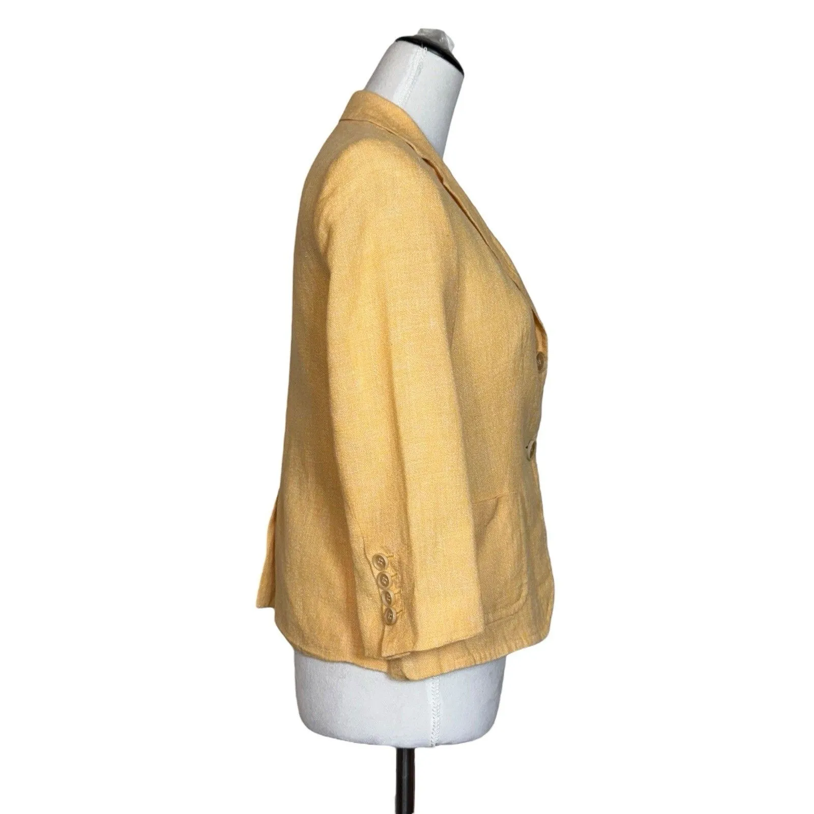 Talbots Linen Cotton Blazer 4P Petite Orange Y2K Academia Preppy Corporate Work - Image 5