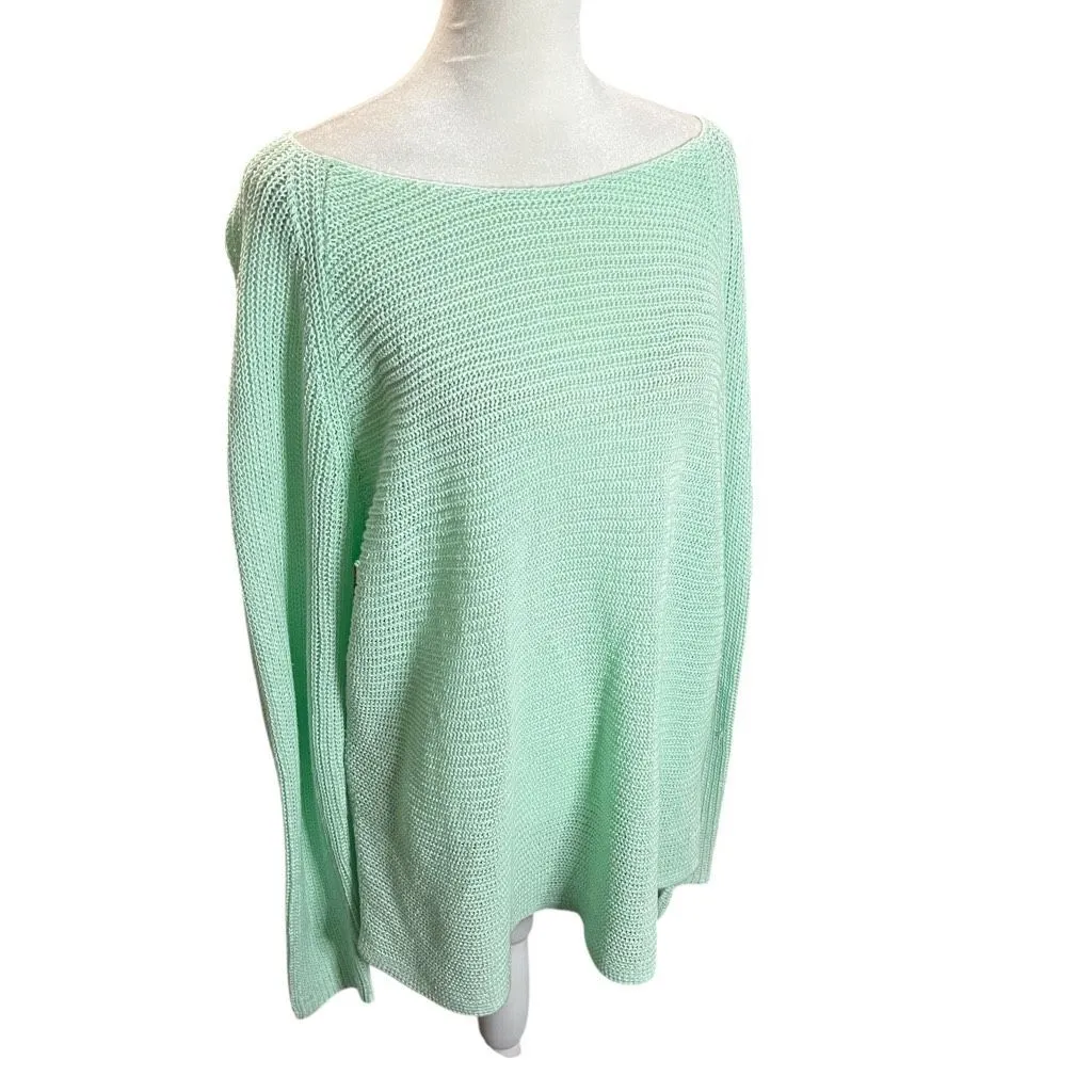 Eileen Fisher Organic Linen Rib Ballet Knit Sweater Mint Green XL NWT - Image 3