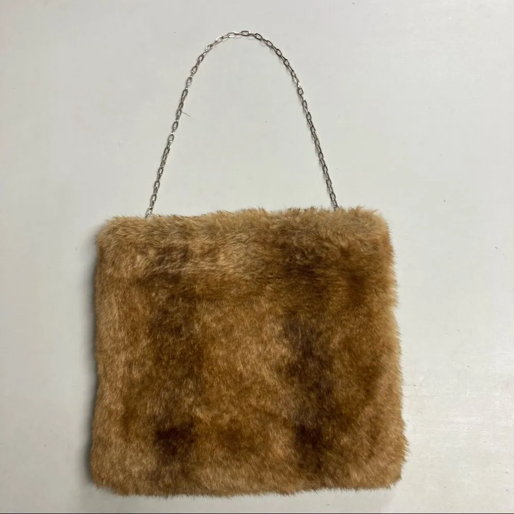 TERRY LEWIS‎ Classic Luxuries Faux Fur Shoulder Bag Brown - Image 10