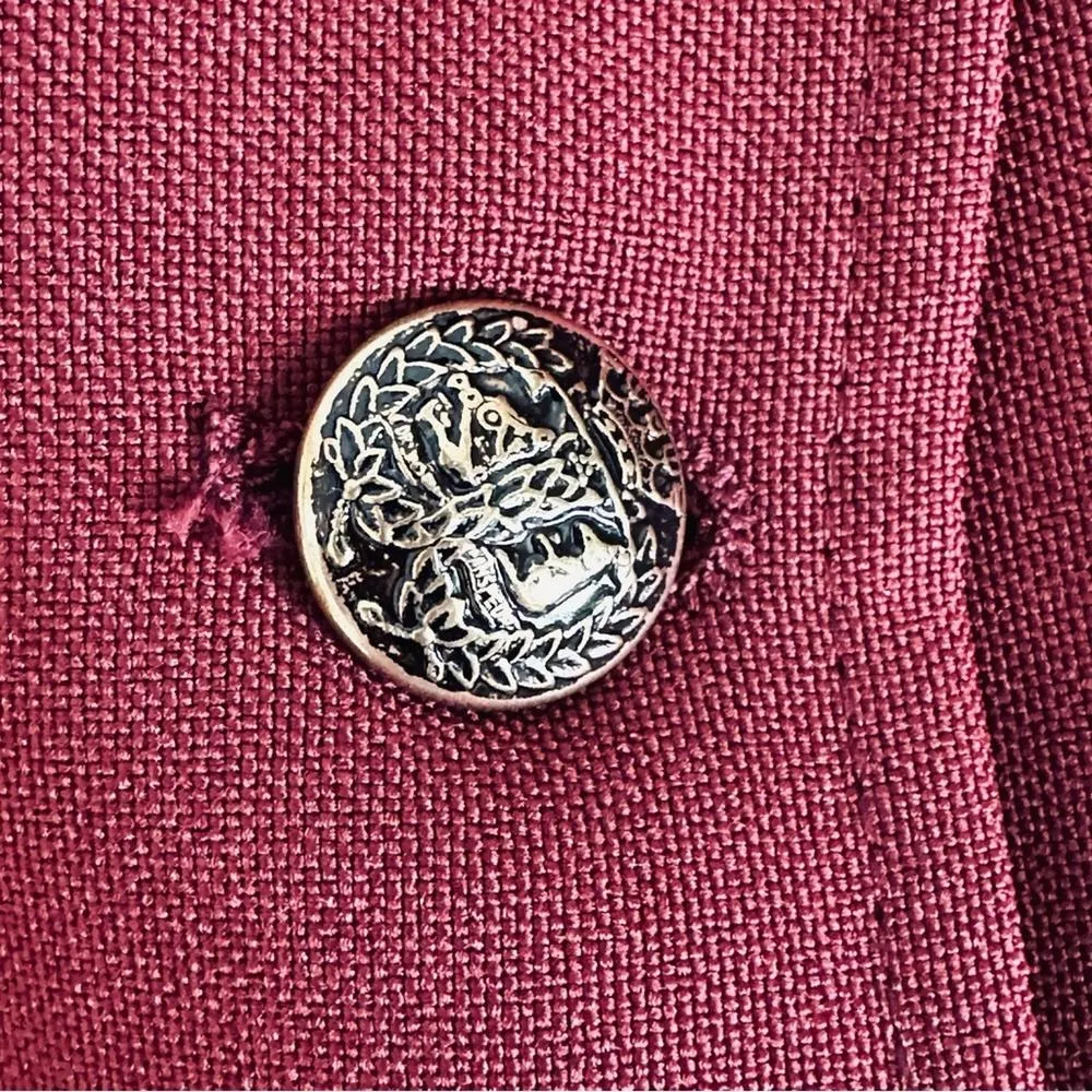 Lady Edwards Blazer Jacket Burgundy Red Textured Woven Career Basics Size 10 NEW - Image 9