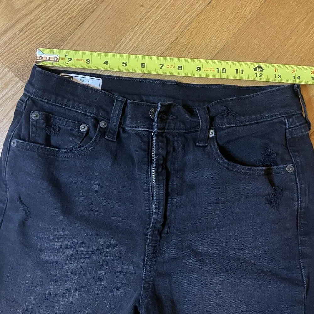GAP Distressed Denim Black Jean Raw Hem Cut Off‎ 4" Shorts High Rise Size 29/8t - Image 7