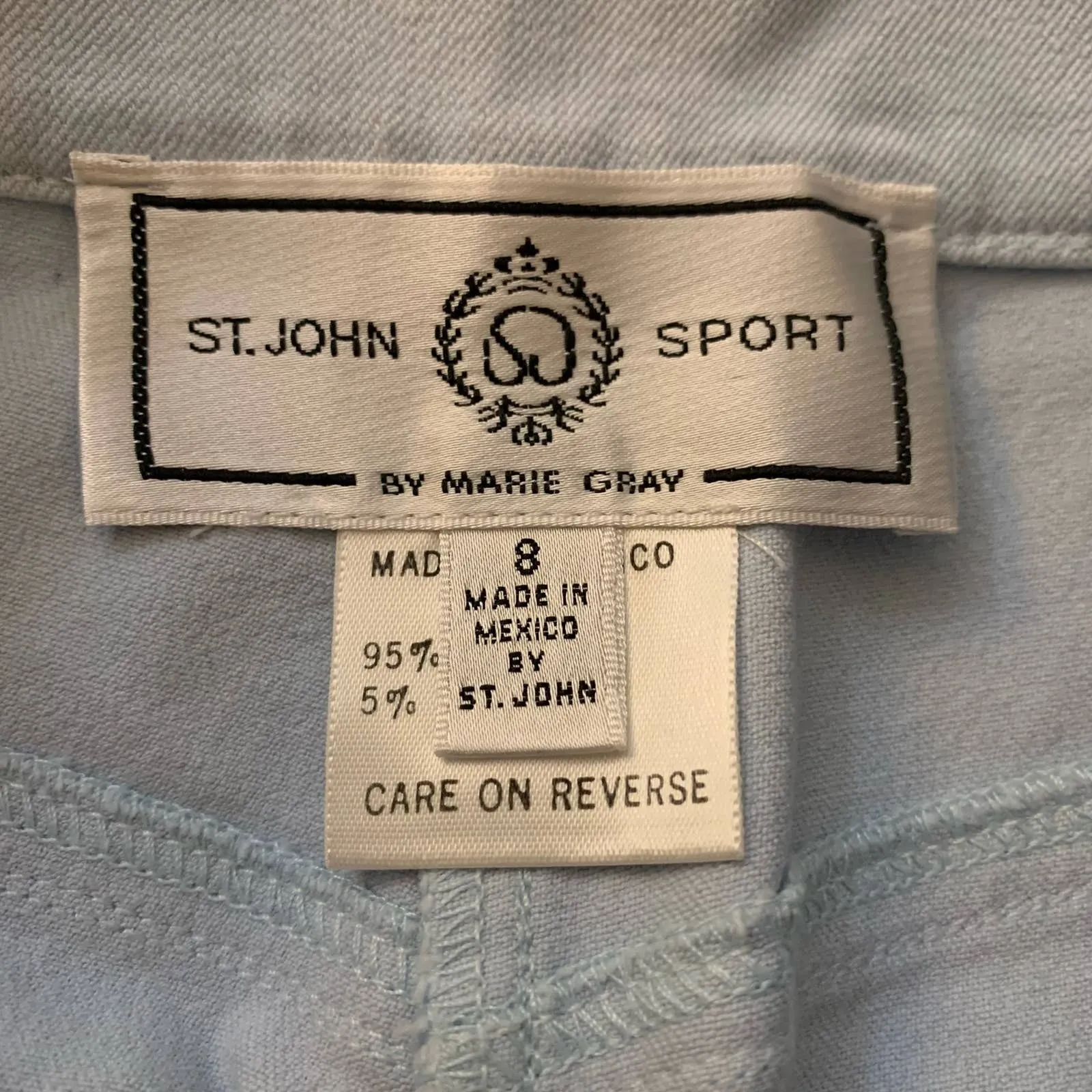 St. John Sport light blue crop denim pants size 8 - Image 7