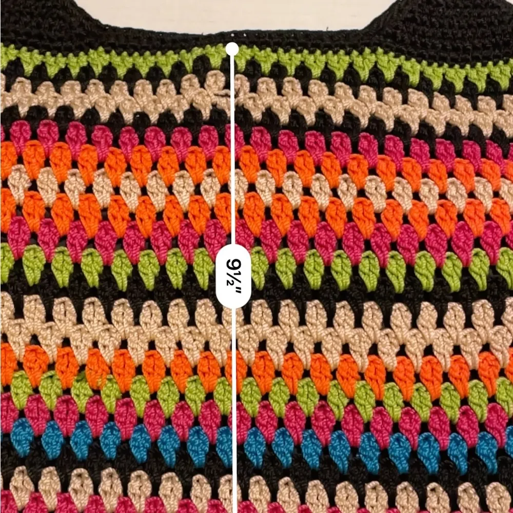 Sak Multicolor Crochet Shoulder Handbag Snap Closure - Image 5