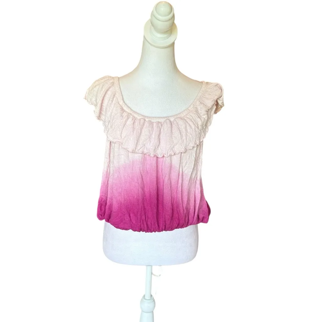 Free People Cora Lee Pink Tie Dye Off the Shoulder Top Womens Size XS - Image 2