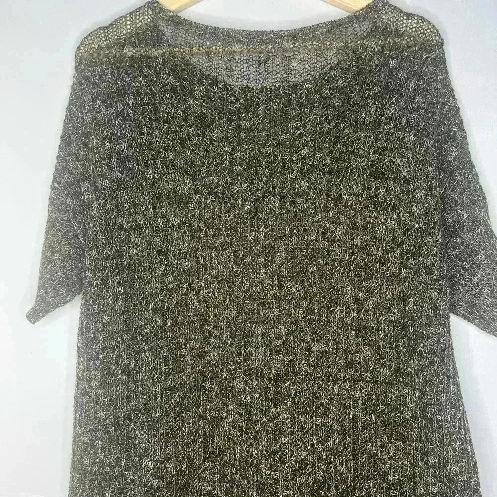 Eileen Fisher Organic Cotton Poly Slub Knitted Pullover Sweater Large - Image 3