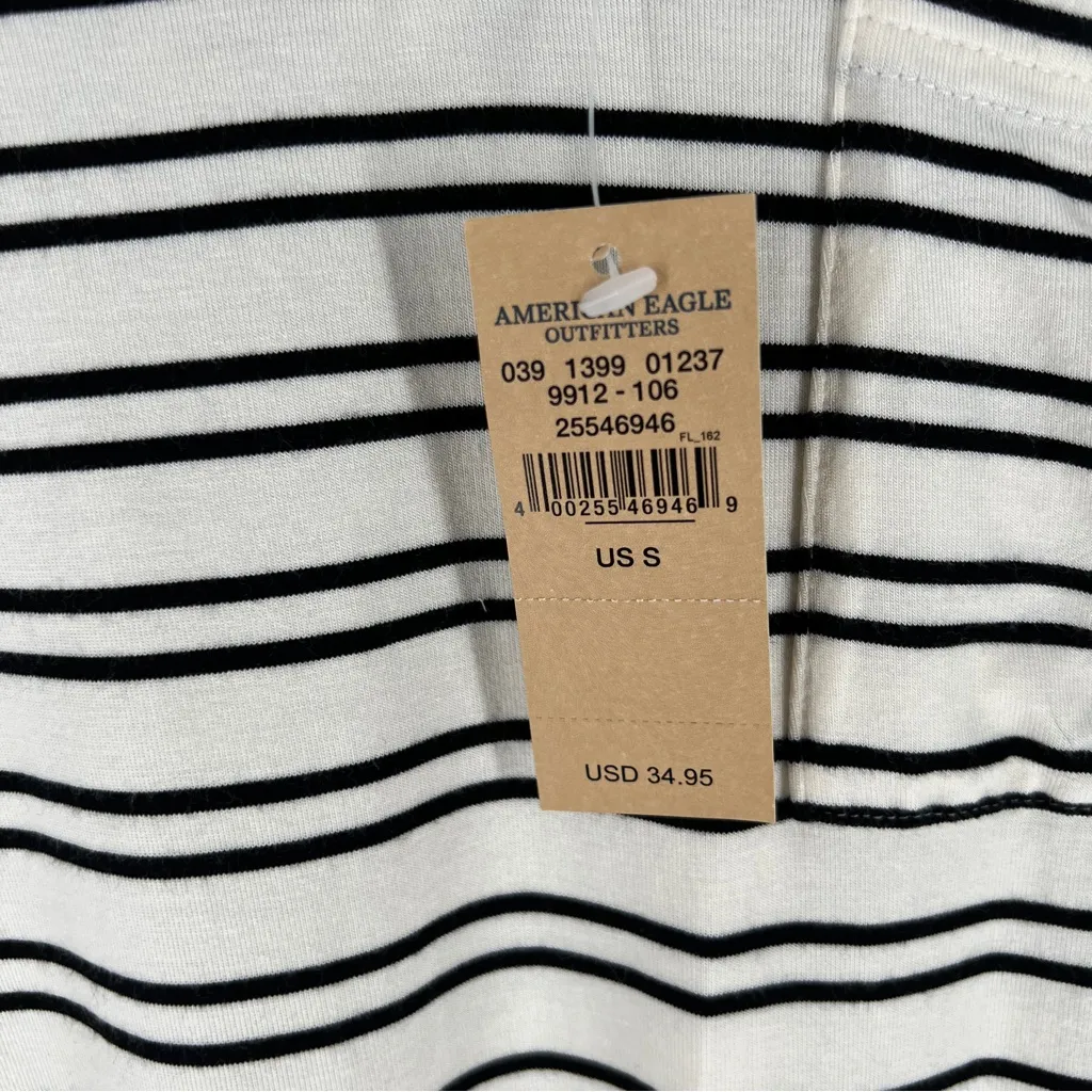 American Eagle Soft & Sexy Stretch‎ Knit Striped Short Sleeve Strappy Back Dress - Image 4