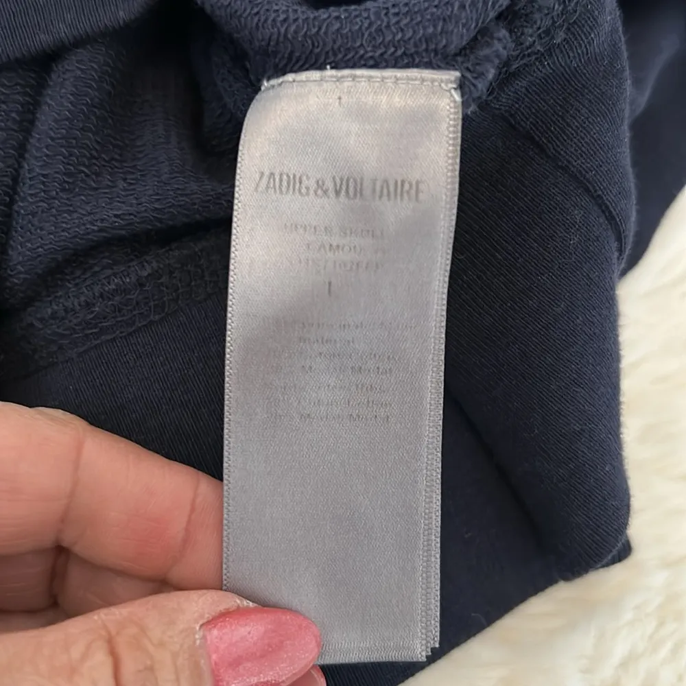 Zadig & Voltaire Skull Camo Raglan Sleeve Sweatshirt Navy - Image 7