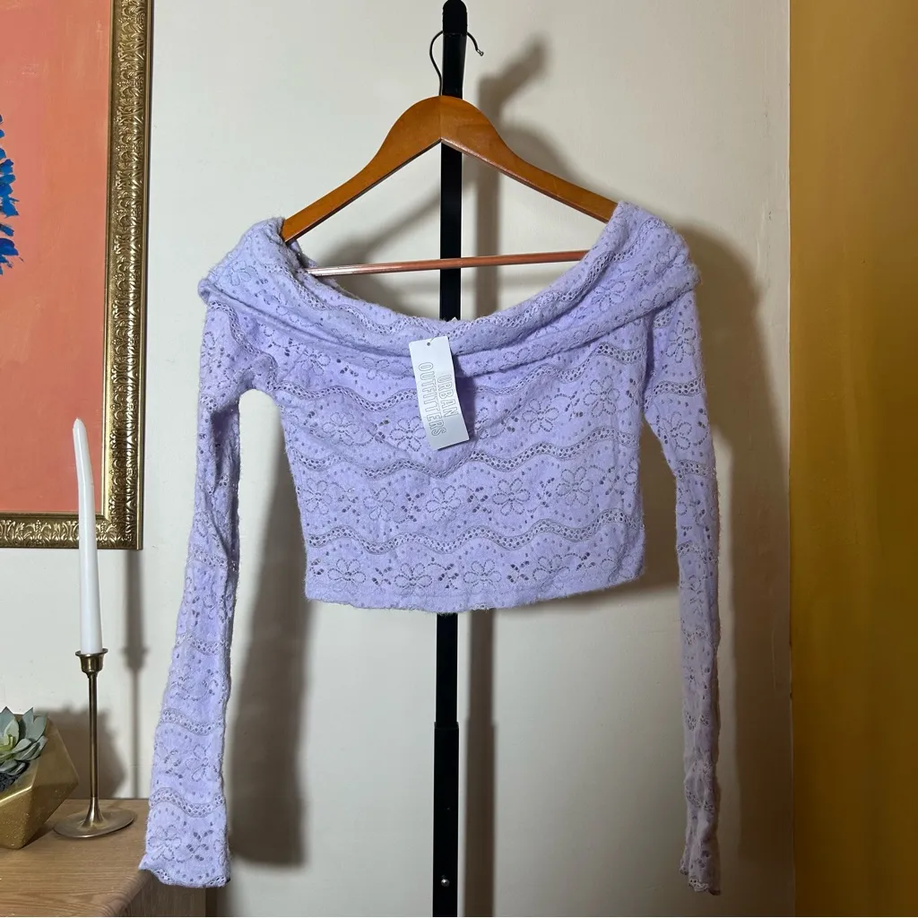 Urban Outfitters Out From Under Caroline Lace Off The Shoulder Top NWT Size M - Image 3
