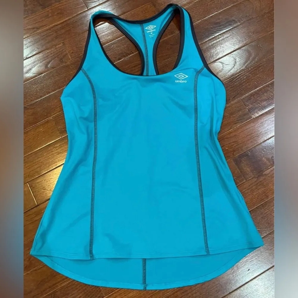 Umbro athletic aqua and gray racerback tank size medium - Image 2