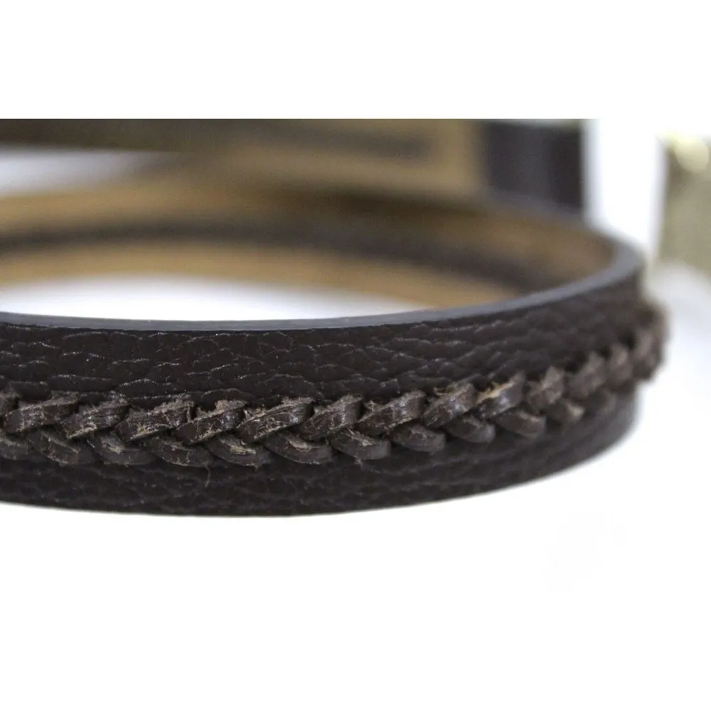 Michael Kors Logo Belt + Whipstitched Leather Goldtone L NWOT Metallic Backing - Image 4