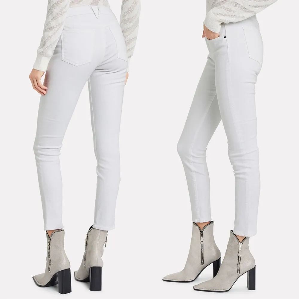 Veronica Beard • Brooke Skinny jeans Mid Rise white stretch denim ankle - Image 11