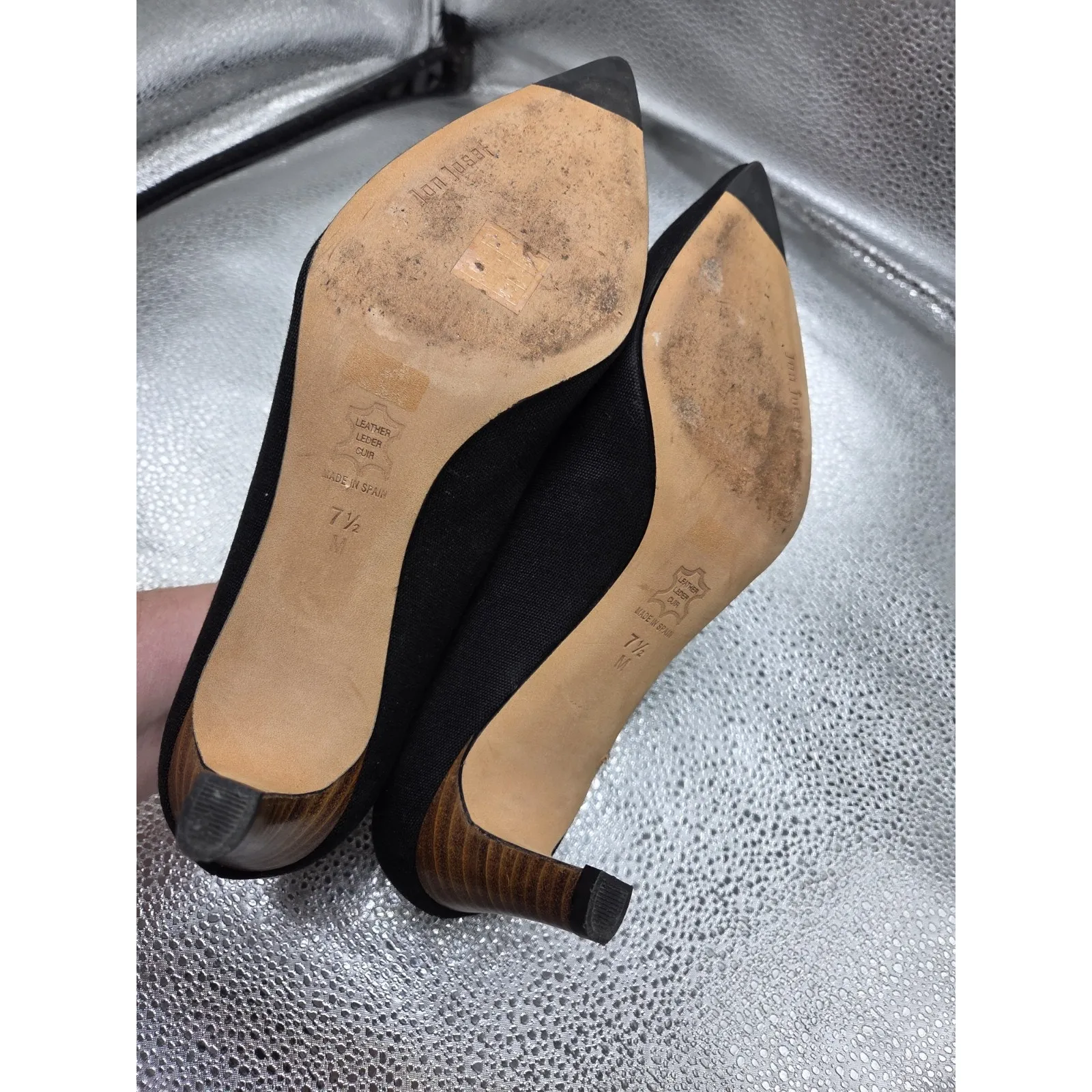 Jon Josef Black Tina Kitten Heel Pumps Point Toe Shoes Made in Spain - Image 9