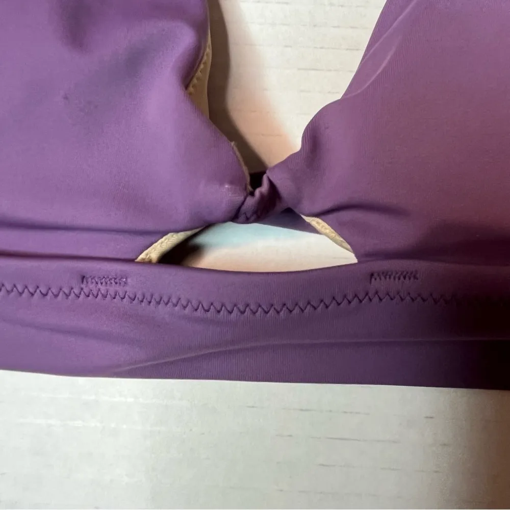 Shade & Shore Dusty Purple Longline Cut Out Crisscross Bikini Top Size 34B New! - Image 2