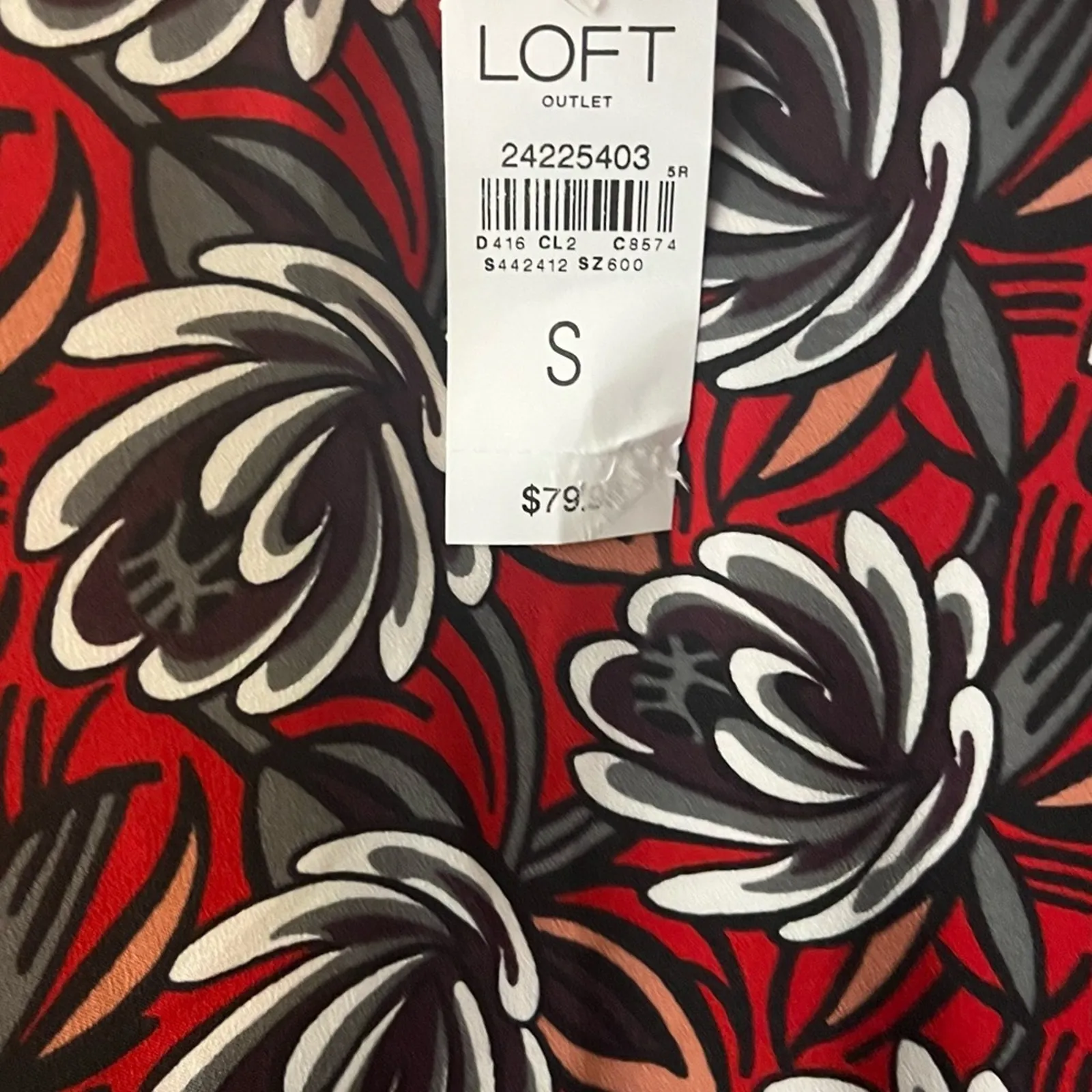 Loft Outlet Red Floral Dress Size Small‎ - Image 7