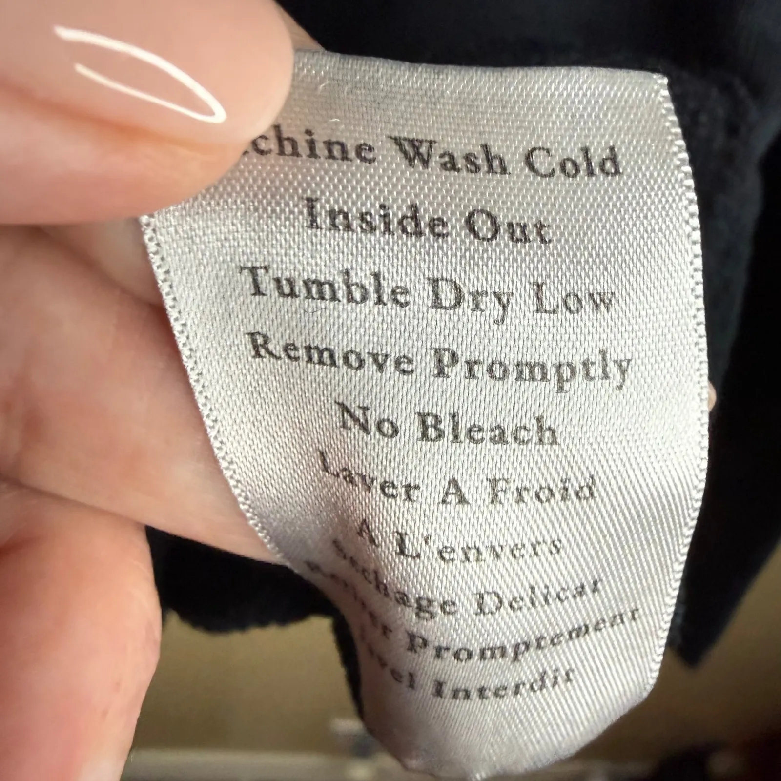 Frank & Eileen Patrick Triple Fleece Pop Over Size XS Black Classic Timeless - Image 7