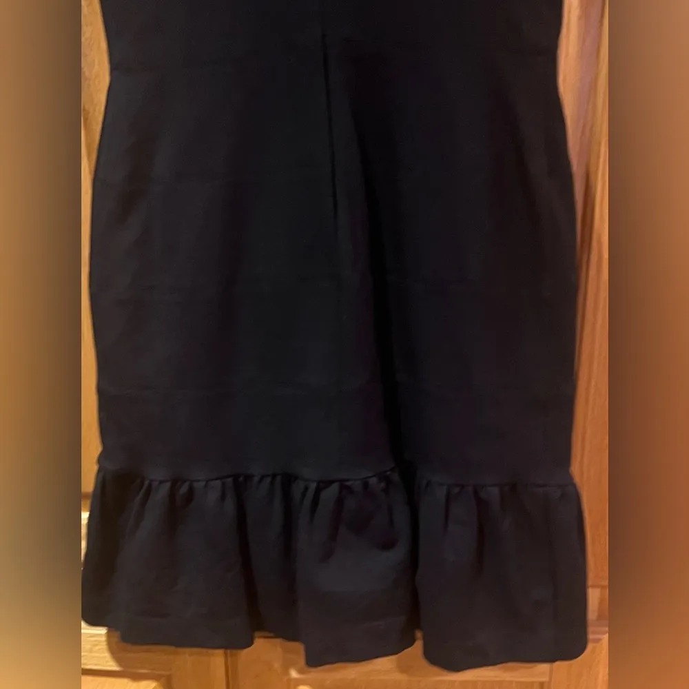 White House Black Market Stretch Ponte Knit Square Neck Ruffle Mini Dress Size 0 - Image 9