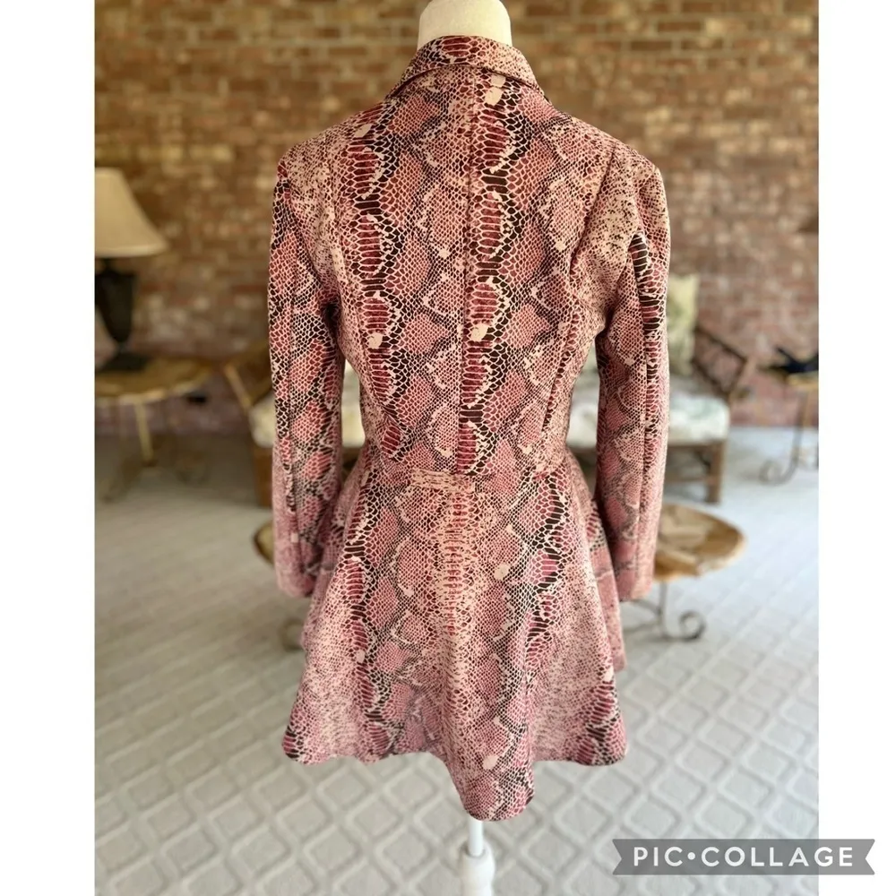 Venus Jacket Pink Animal Print High Low Faux Suede Peplum 8 Party Cocktail Chic - Image 9