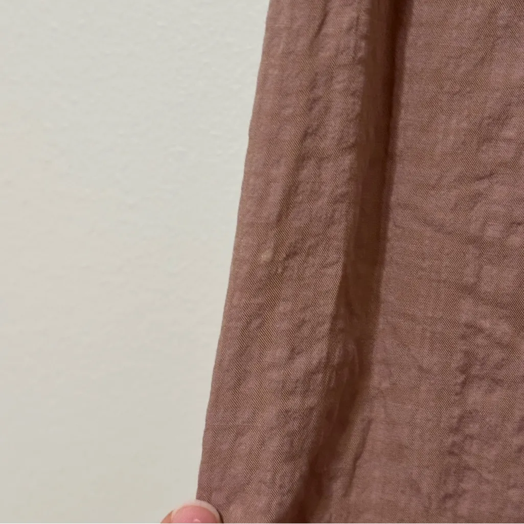 Zara Tiered Midi Dress Size XS Ruffle Prairie Cottage Core Brown Pink Mauve - Image 7