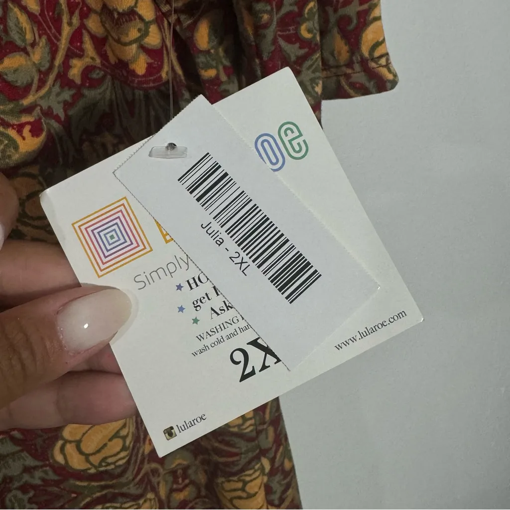 NWT LulaRoe‎ Red/Yellow Julia Dress Size 2XL - Image 5