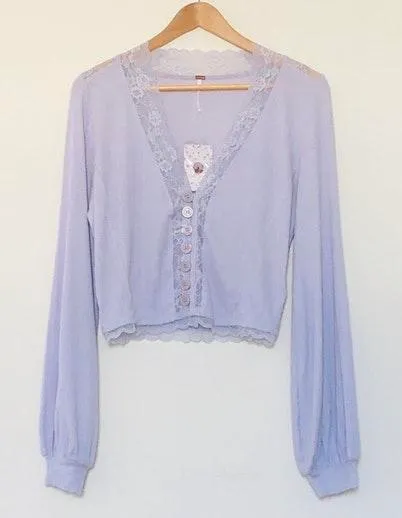 Free People Lilac Crop Top Medium - Image 3