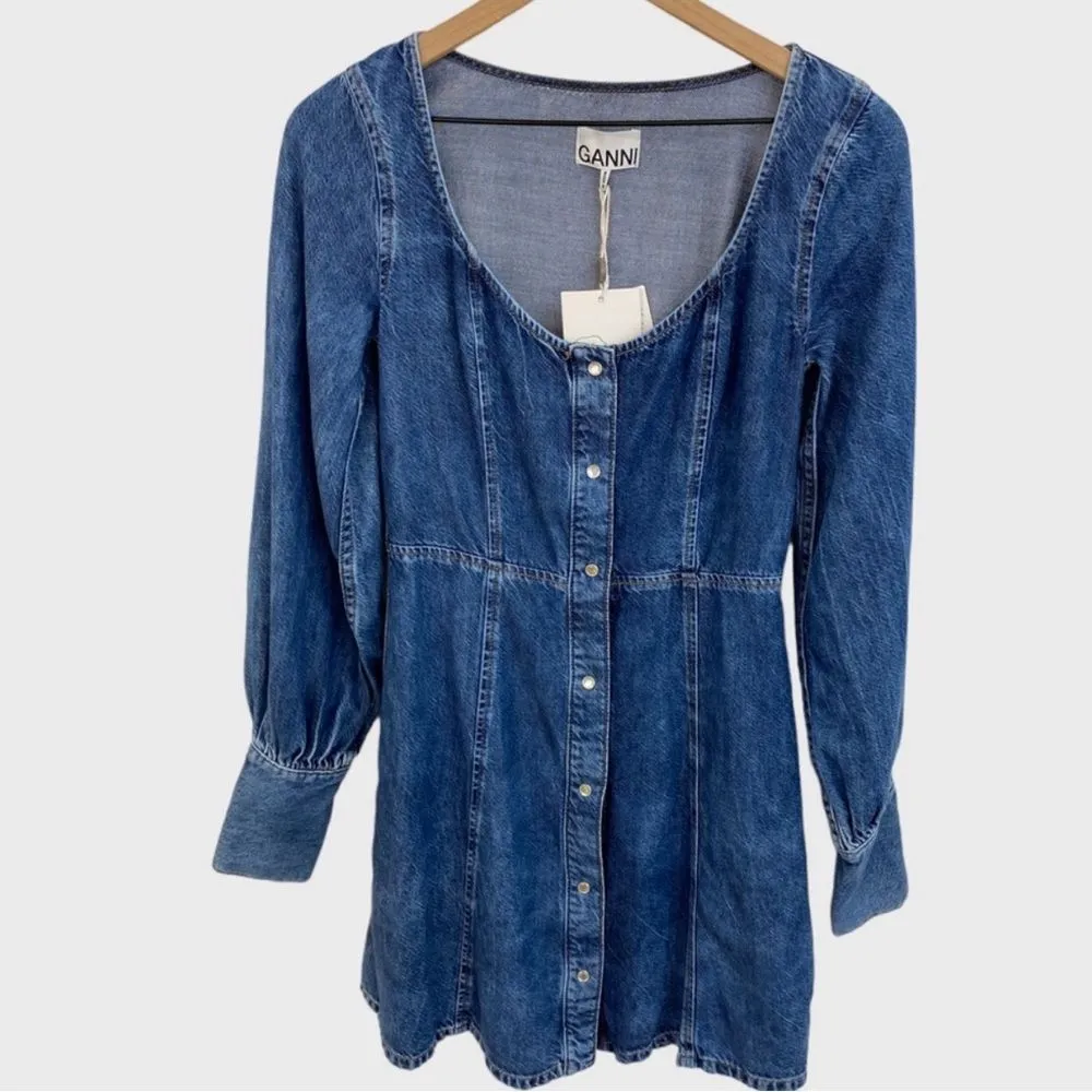 GANNI NWT Denim Western dress size 2 - Image 4
