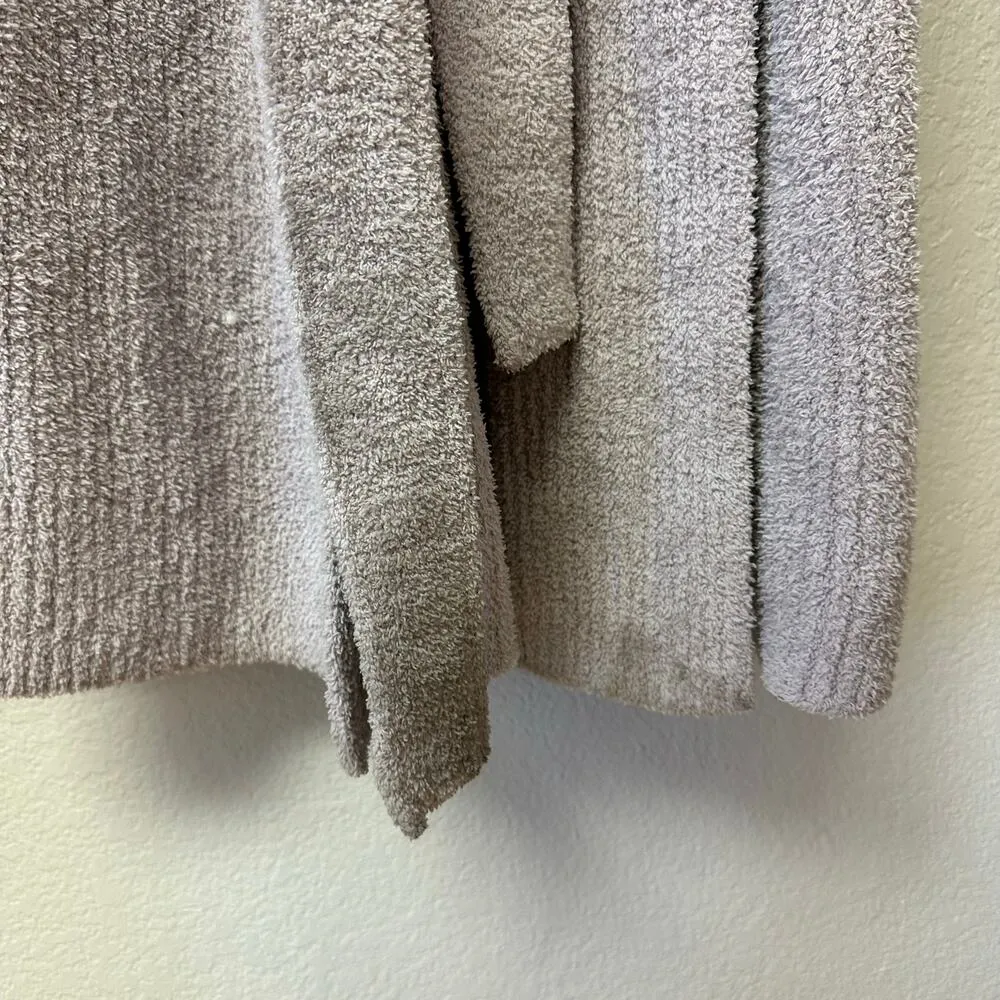 Barefoot Dreams CozyChic Ribbed Hooded Robe Gray Size 2 - Image 4