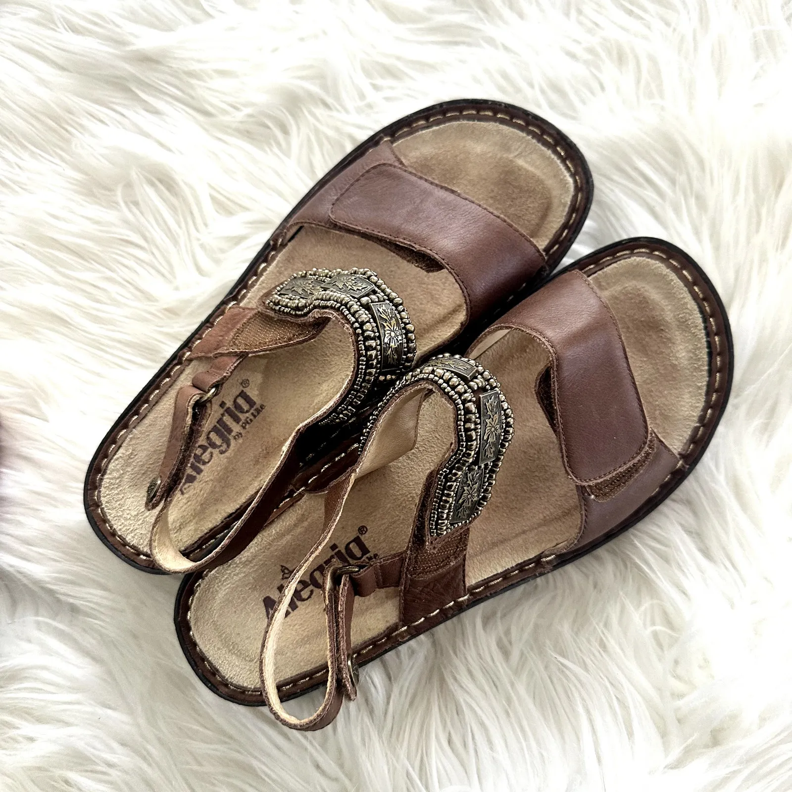Alegria Verona Hickory Chain Gang Leather Sandals Sz 7.5 - Image 3