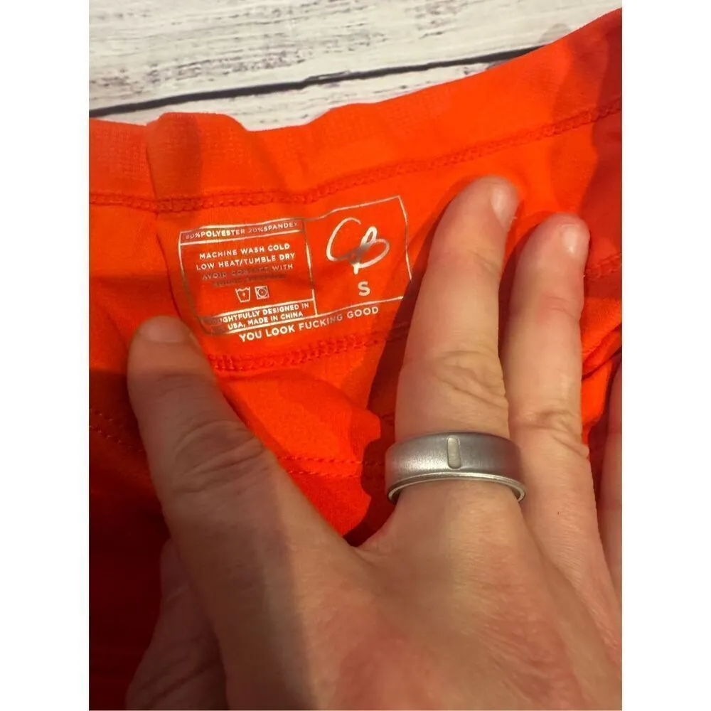 Celestial Bodiez Power 7/8th Leggings in Orange Fire Camo Tetra Print Size Small - Image 6