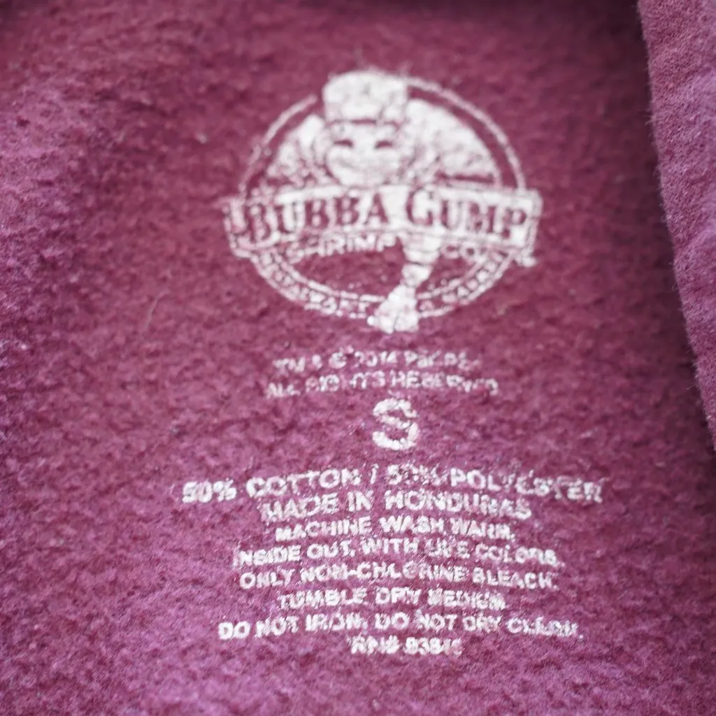 Bubba Gump Shrimp Co‎ Hoodie Zip-Up Sweatshirt Galveston Island Size S Maroon - Image 8