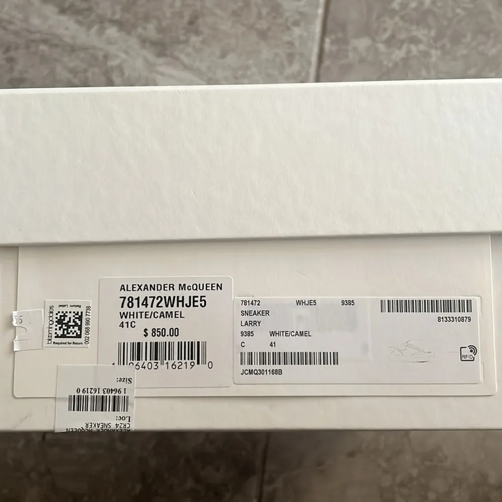 Alexander McQueen Oversized Low-Top Sneakers in White/ Camel, Size 41 NEW $850 - Image 13