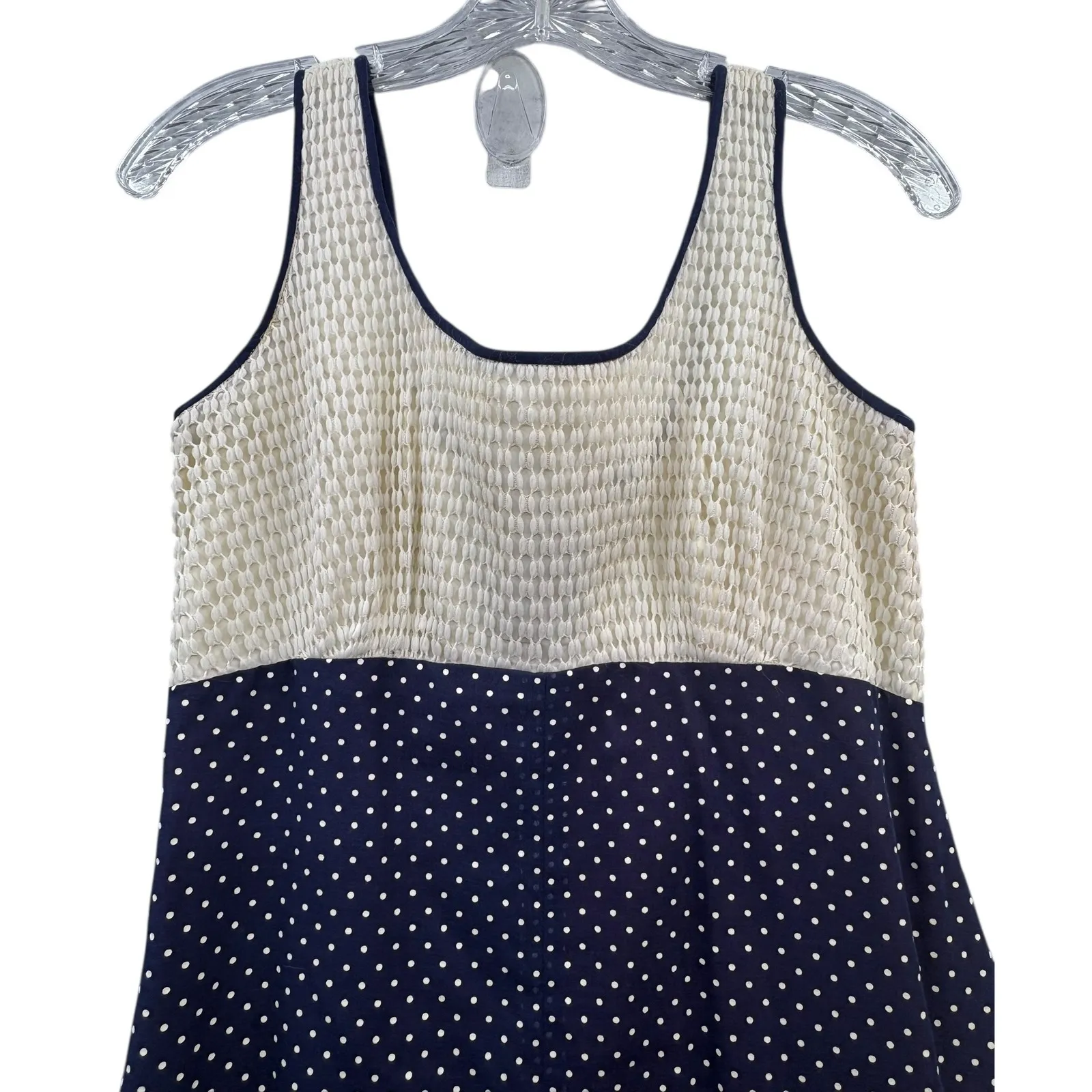 Vintage 70s Women's Navy Polka Dot Maxi Dress and Bolero Set Floral Embroidery M Blue Size M - Image 5