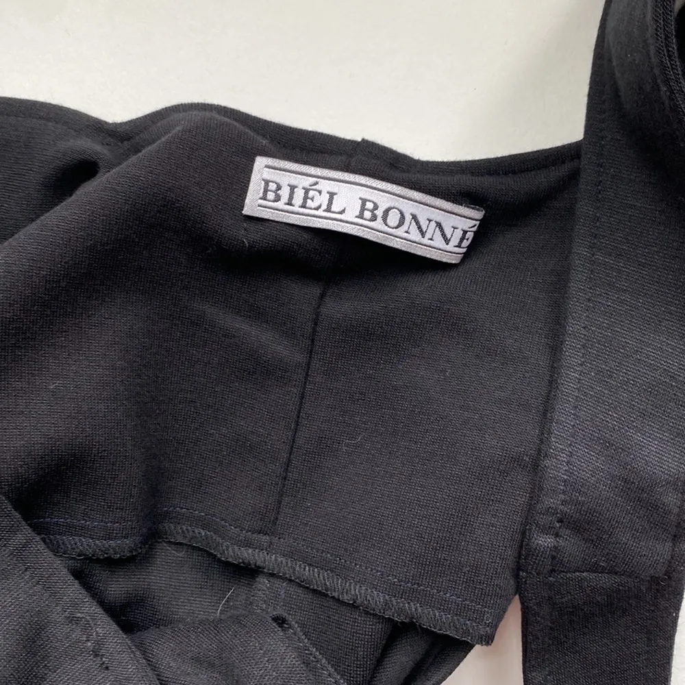 NWT french vintage black pocket overall maxi dress, size 12 - Image 8