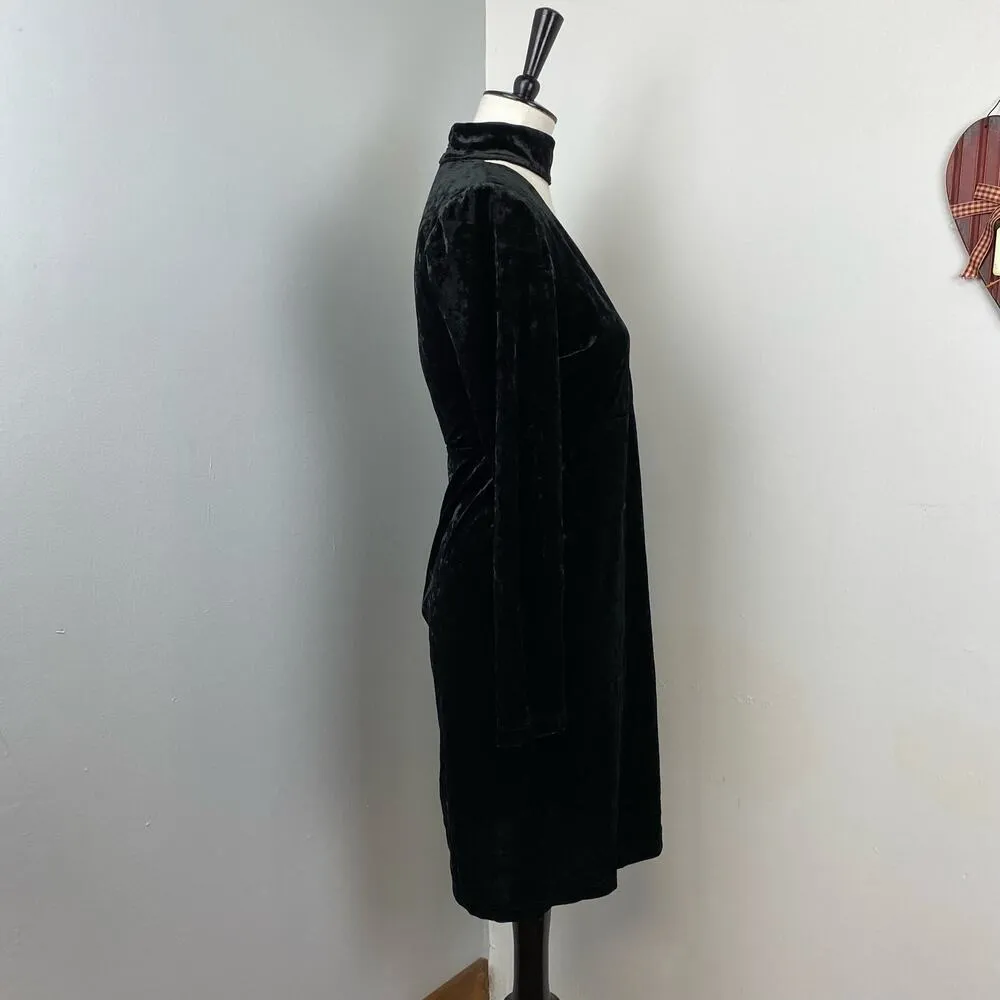 Bardot Black Velvet Kira Long Sleeve Choker Mini Dress Size 8 NEW - Image 6