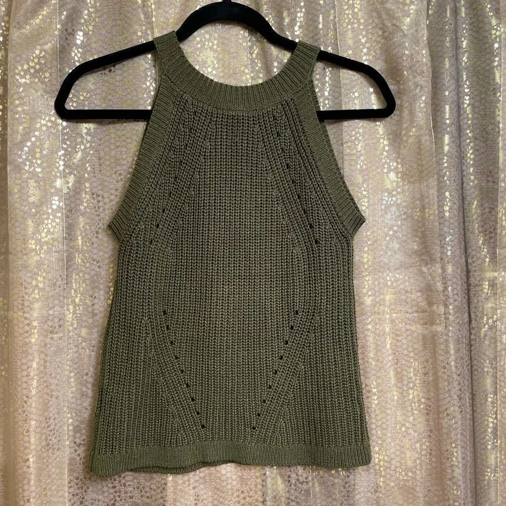 Wishlist  olive green high neck knit wool blend top, size M‎ - Image 3