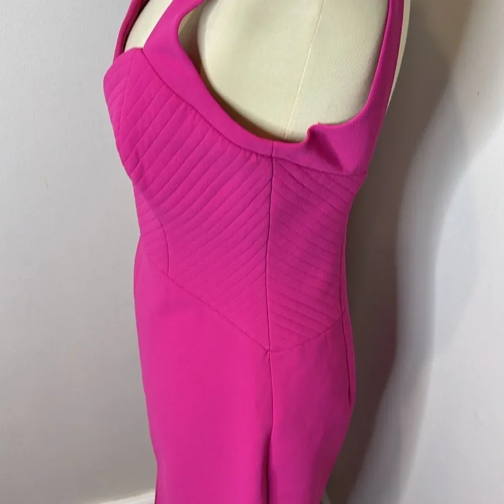 Nicholas‎ Crepe Quilted Bra Dress in Fuschia Pink Size 6 - Image 9