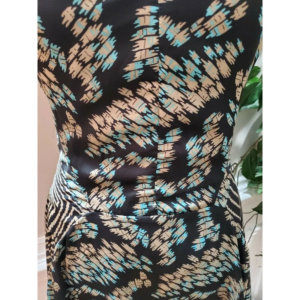 Vintage Havana Women Multicolor Polyester Round Neck Strappy Casual Mini Dress S - Image 3