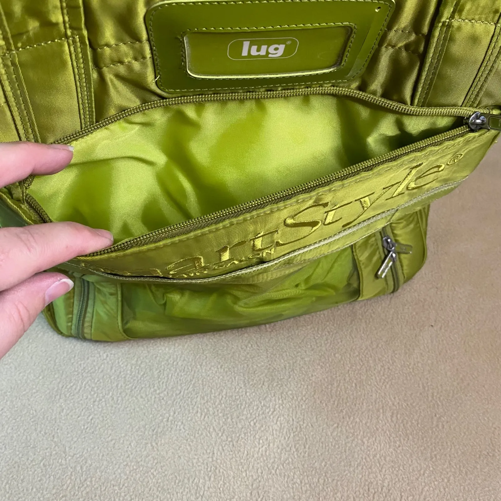 Lug Puddle Jumper Tote‎ Passport Travel Wallet Organizer Jewelry Pouch Set Green - Image 4