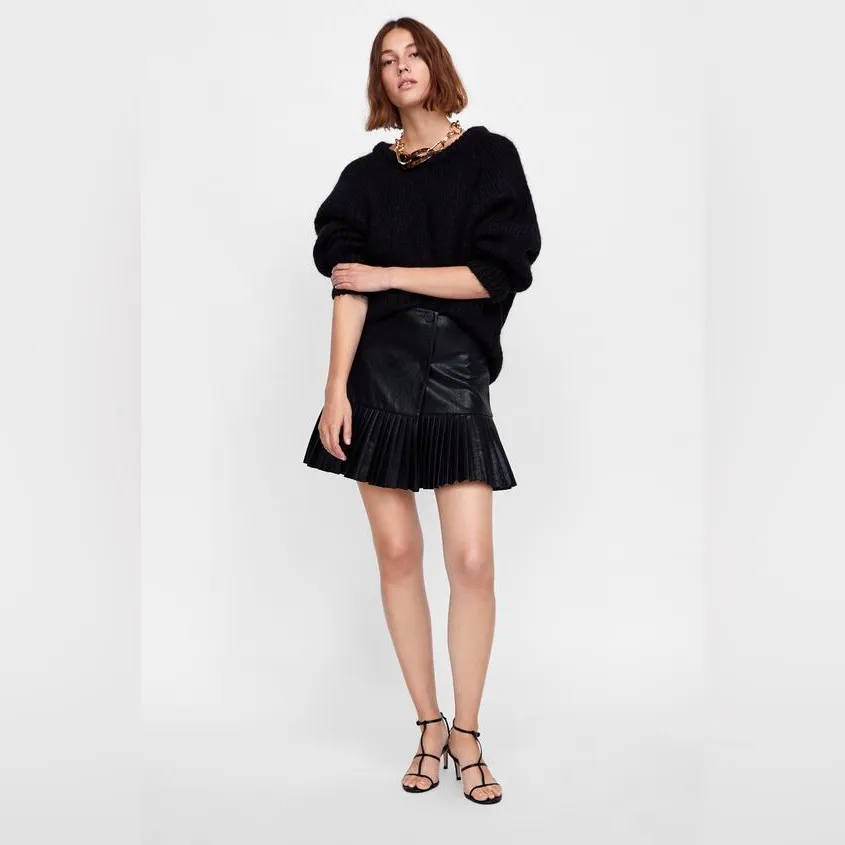 ZARA NWT pleated vegan leather skirt - Image 2