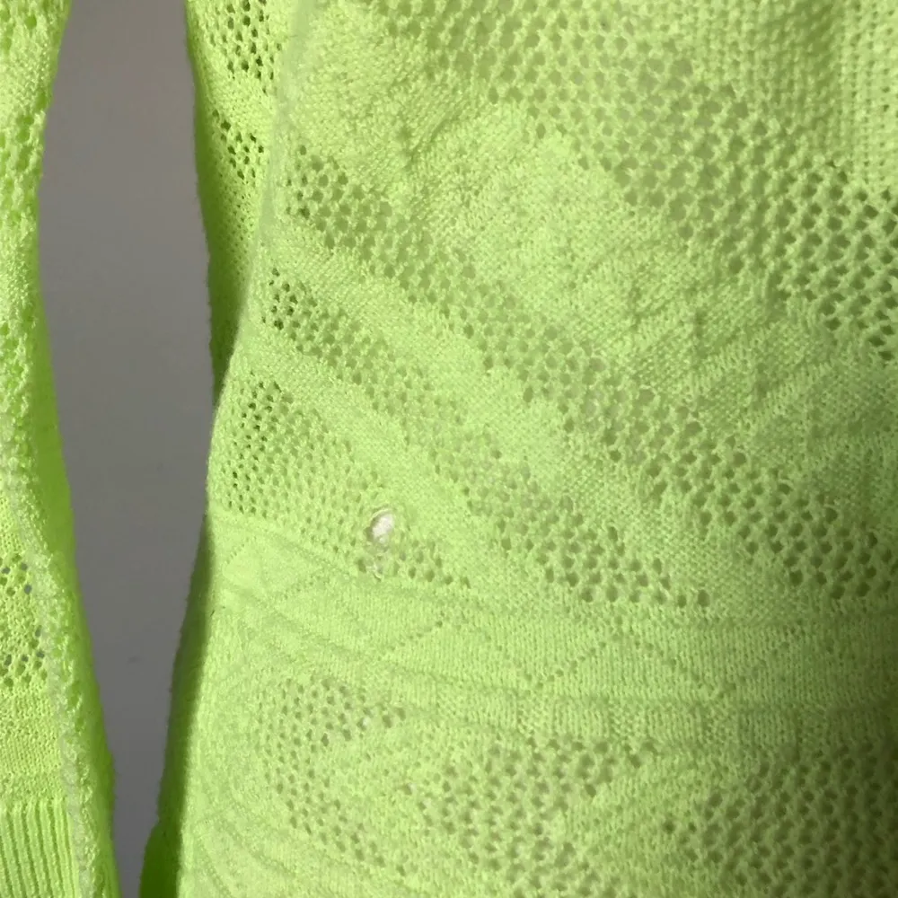 AMERICAN EAGLE | Neon Green Lightweight Button Cardigan Sweater - Image 4