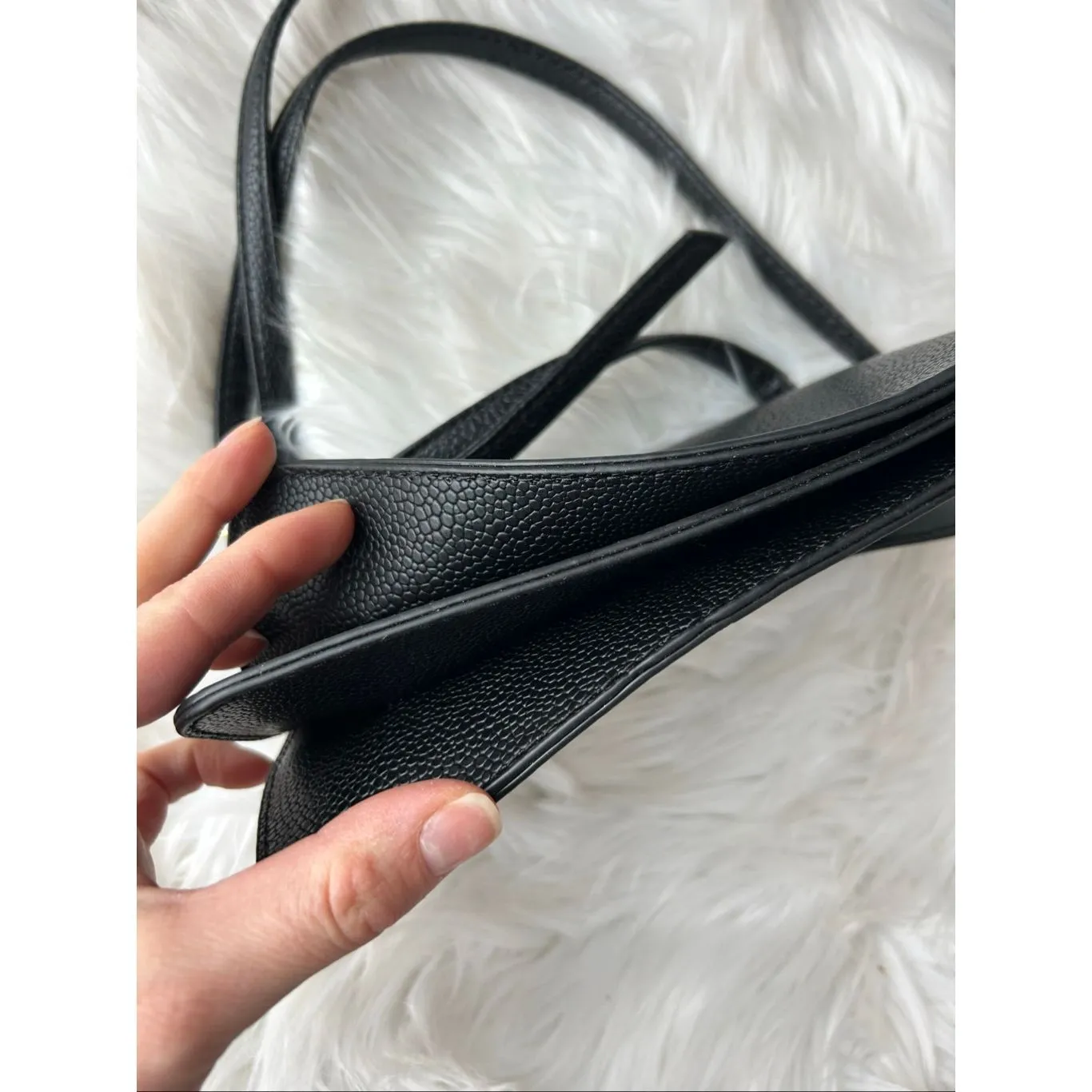 Tahari Women’s Black Patent Leather Flap-Over Crossbody Handbag Small - Image 6