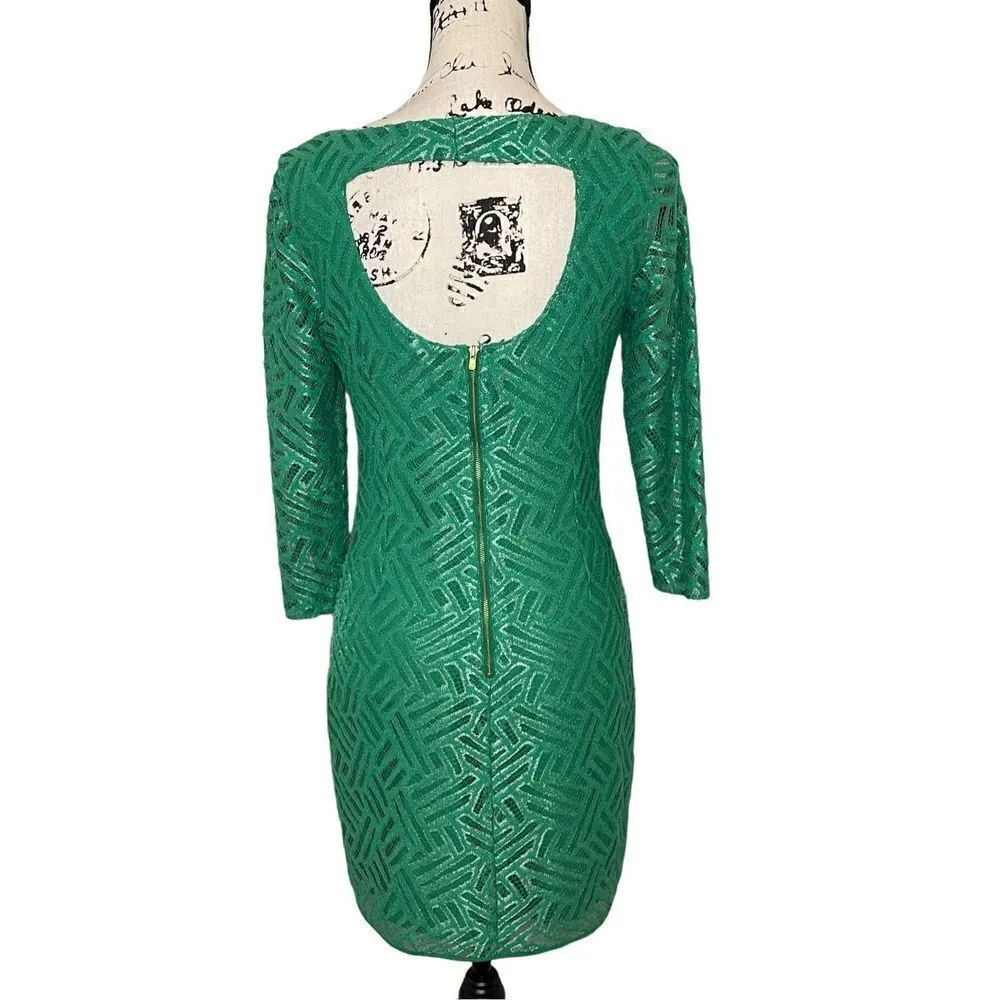 Lilly Pulitzer Camellia Fern Green‎ Bamboo Lace Dress Size 2 - Image 2