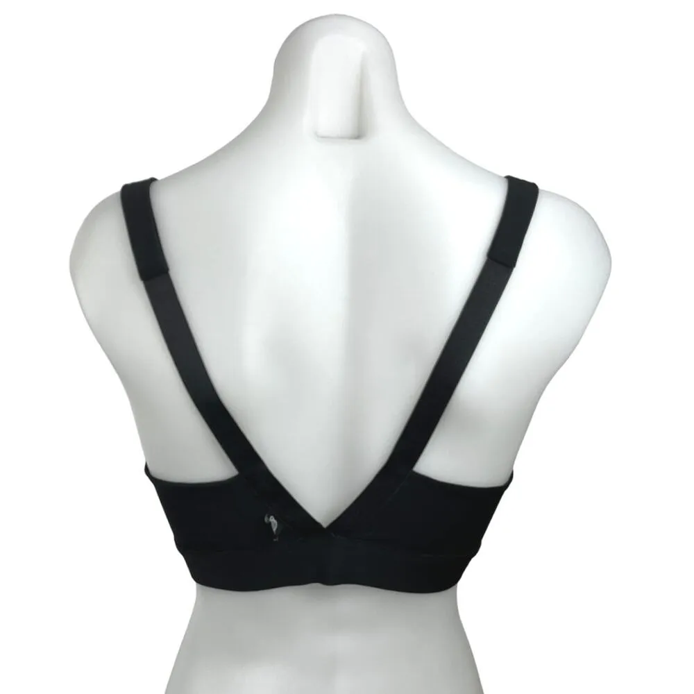Terez Black V Neck and Back Surplice Yoga Workout Athletic Sports Bra Size S - Image 2