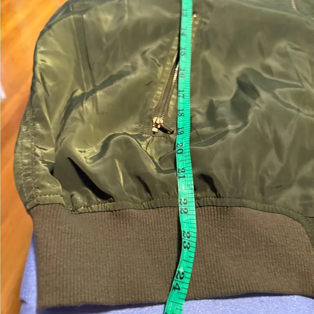 Olive Green Bomber Jacket Size 1X - Image 5