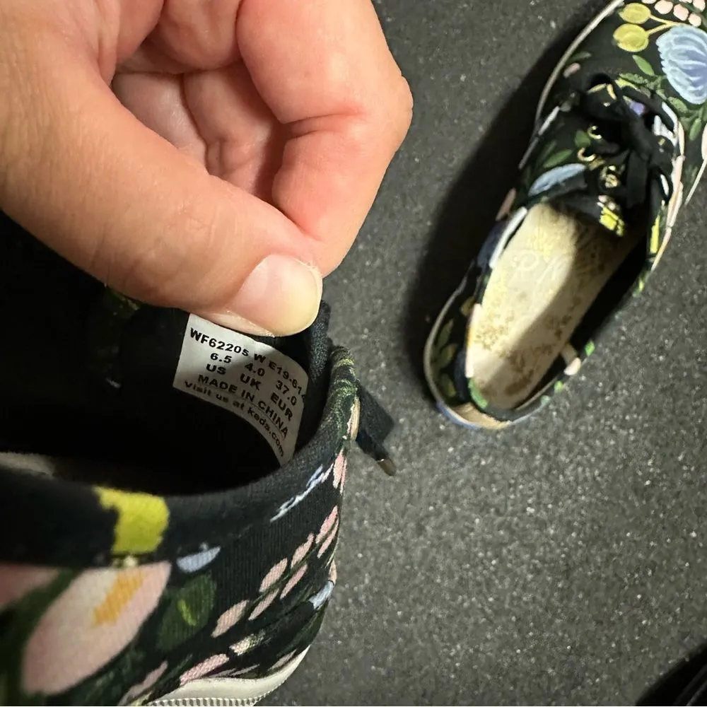 Rifle Paper Co. x Keds black floral tennis shoes - Image 5