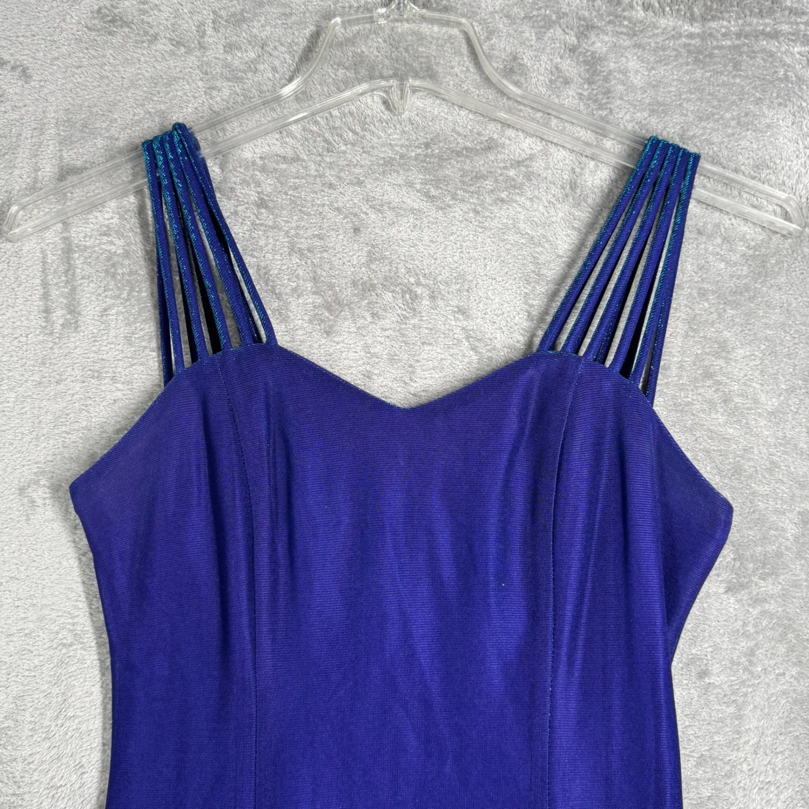 All That Jazz Dress Party Date Night Cocktail Evening Iridescent Blue‎ Size 4 - Image 5