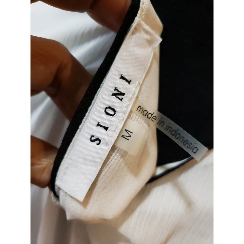 Sioni Blouse Women Medium White V Neck Long Sleeve Sheer Bell Sleeve Top - Image 8