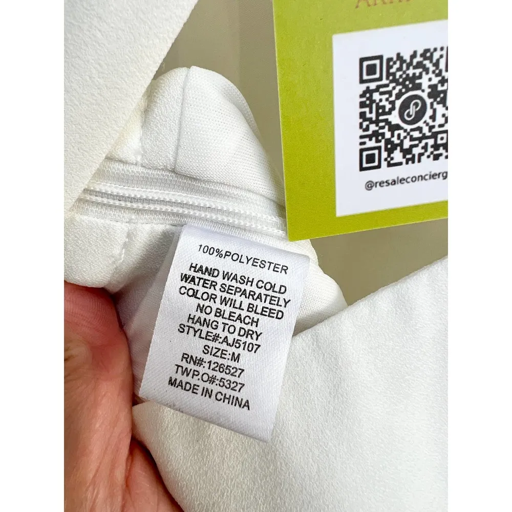 Alythea Pleated Front Open Crisscross Back Wide Leg Jumpsuit White Womens Size M - Image 8