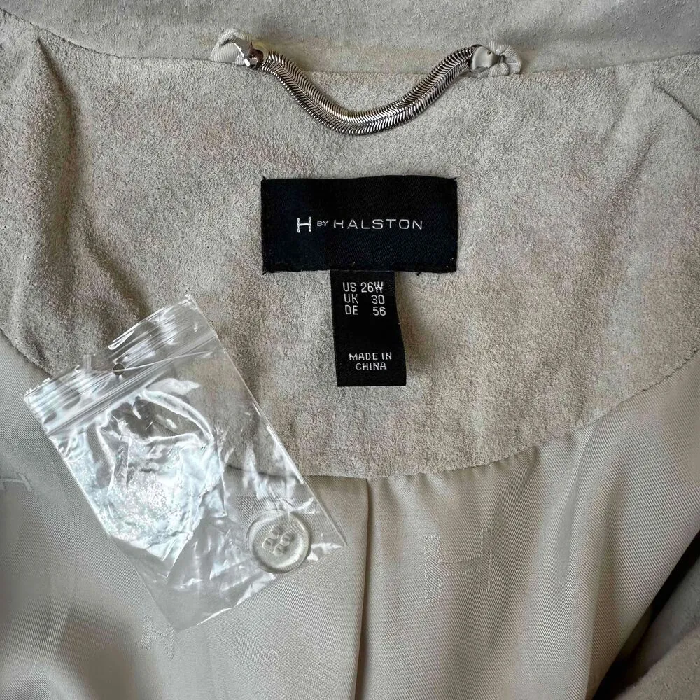 NWOT Halston 100% Leather Trench Coat w/ Belt - Image 5