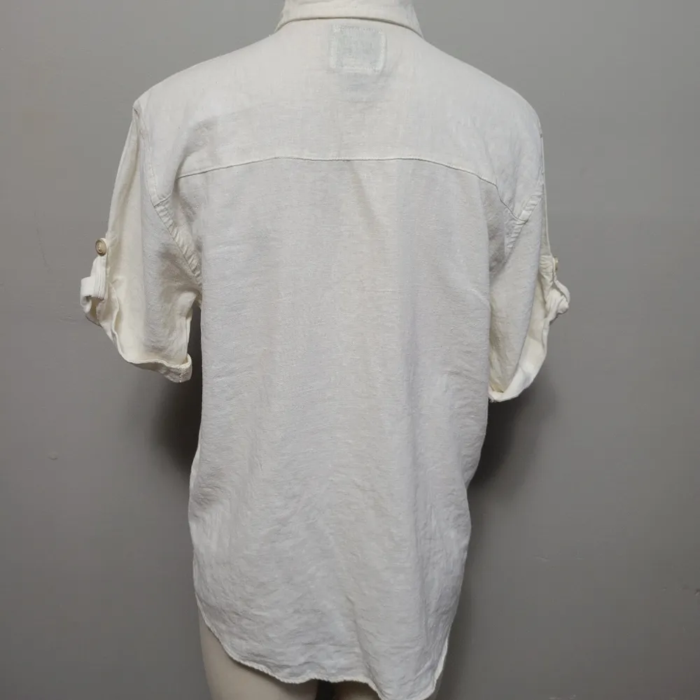 Rosemary & Ivy sand linen blend button down size large - Image 4